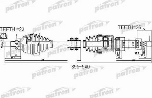 Patron PDS0525 - Приводной вал autospares.lv