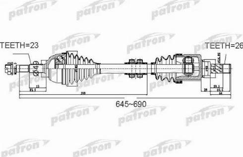 Patron PDS0526 - Приводной вал autospares.lv