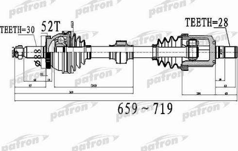 Patron PDS0523 - Приводной вал autospares.lv