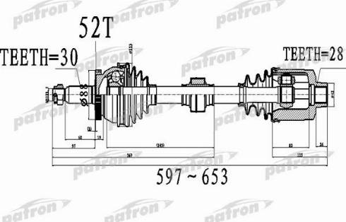 Patron PDS0522 - Приводной вал autospares.lv