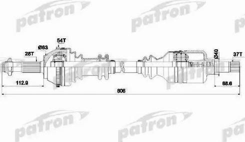 Patron PDS0084 - Приводной вал autospares.lv