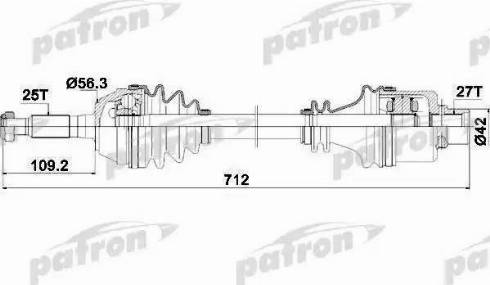 Patron PDS0076 - Приводной вал autospares.lv