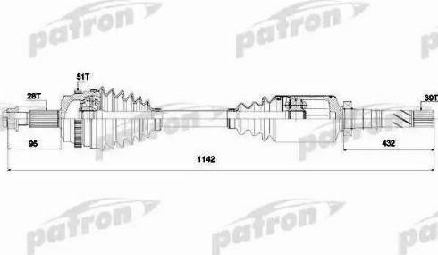 Patron PDS0138 - Приводной вал autospares.lv