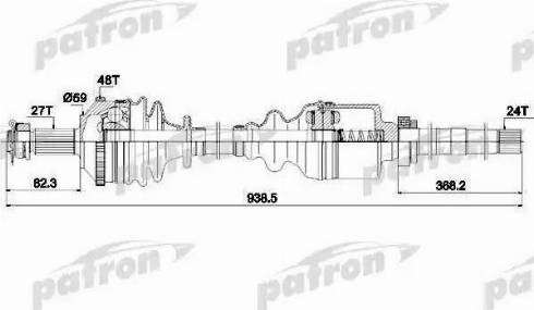 Patron PDS0336 - Приводной вал autospares.lv