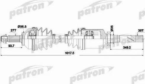 Patron PDS0378 - Приводной вал autospares.lv