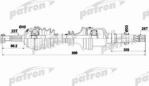 Patron PDS0242 - Приводной вал autospares.lv