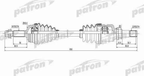 Patron PDS0259 - Приводной вал autospares.lv