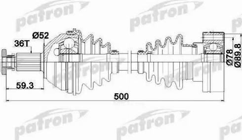 Patron PDS0206 - Приводной вал autospares.lv