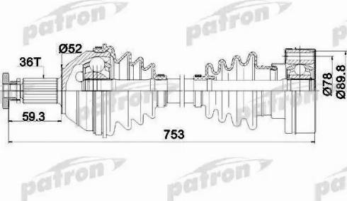 Patron PDS0207 - Приводной вал autospares.lv