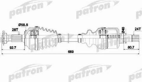 Patron PDS0225 - Приводной вал autospares.lv