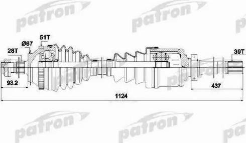 Patron PDS1408 - Приводной вал autospares.lv