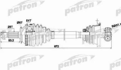 Patron PDS1407 - Приводной вал autospares.lv