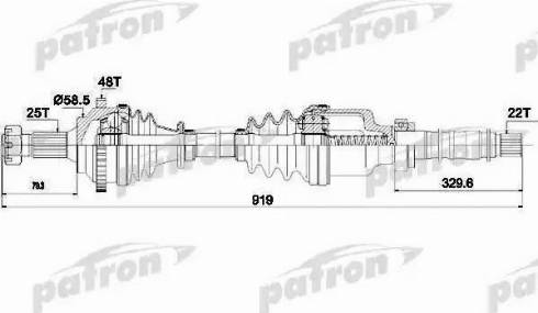 Patron PDS1562 - Приводной вал autospares.lv