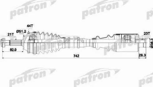 Patron PDS1116 - Приводной вал autospares.lv