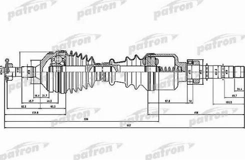 Patron PDS1292 - Приводной вал autospares.lv