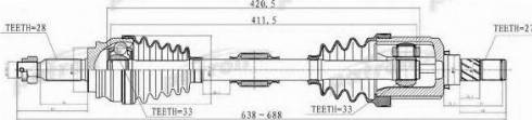 Patron PDS2033 - Приводной вал autospares.lv