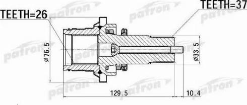 Patron PDSV012 - Полуосевой вал, дифференциал autospares.lv