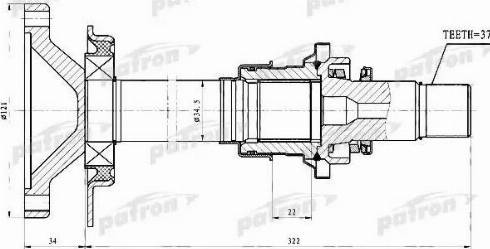 Patron PDSV028 - Полуосевой вал, дифференциал autospares.lv