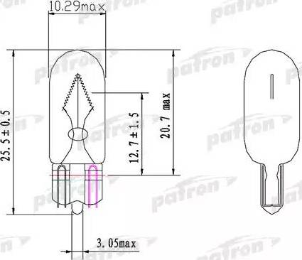 Patron PLWY5W - Лампа накаливания, стояночный / габаритный огонь autospares.lv