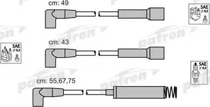 Patron PSCI1008 - Комплект проводов зажигания autospares.lv