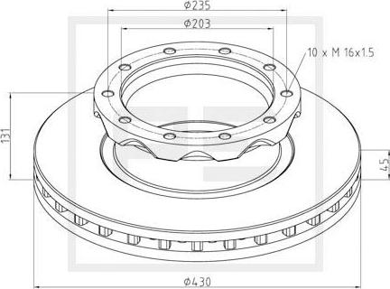 PE Automotive 466.102-00A - Тормозной диск autospares.lv