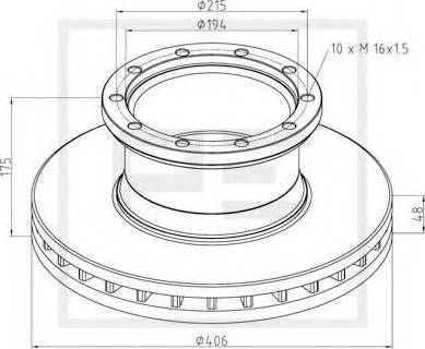 PE Automotive 476.004-00A - Тормозной диск autospares.lv