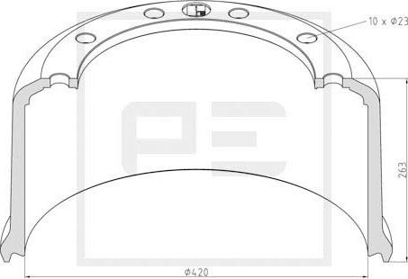 PE Automotive 046.635-00A - Тормозной барабан autospares.lv