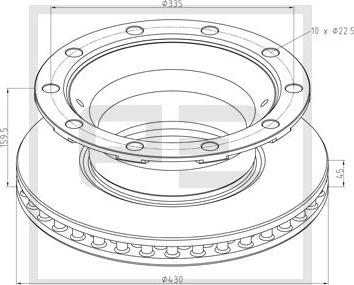 PE Automotive 046.384-00A - Тормозной диск autospares.lv