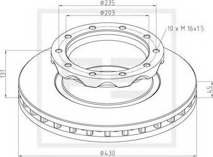 PE Automotive 056.105-00A - Тормозной диск autospares.lv