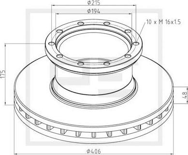 PE Automotive 056.102-00A - Тормозной диск autospares.lv