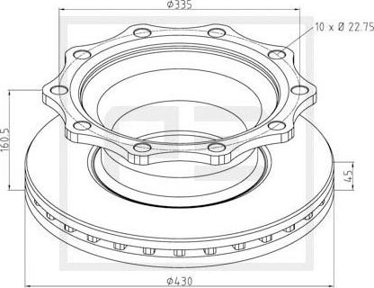 PE Automotive 066.251-00A - Тормозной диск autospares.lv