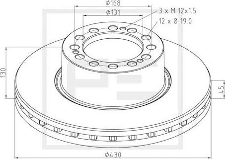 PE Automotive 066.252-00A - Тормозной диск autospares.lv