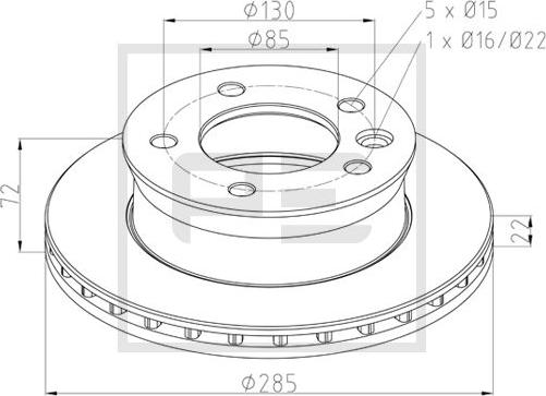 PE Automotive 016.646-00A - Тормозной диск autospares.lv