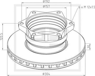 PE Automotive 016.651-00A - Тормозной диск autospares.lv