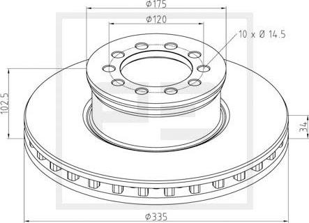 PE Automotive 016.662-00A - Тормозной диск autospares.lv