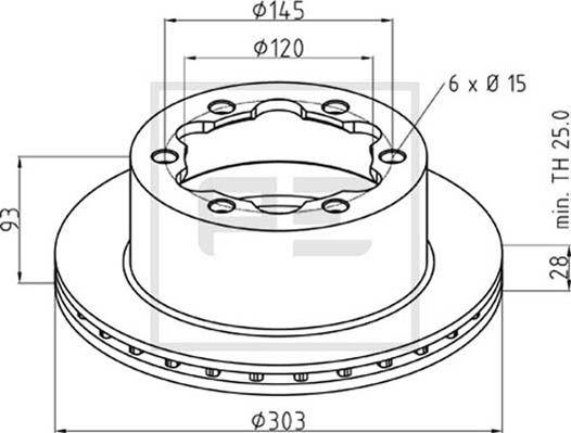 PE Automotive 016.679-00A - Тормозной диск autospares.lv