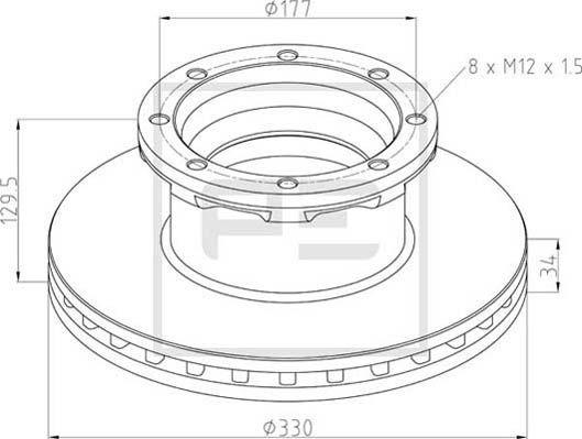 PE Automotive 016.670-00A - Тормозной диск autospares.lv