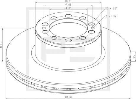 PE Automotive 016.672-00A - Тормозной диск autospares.lv