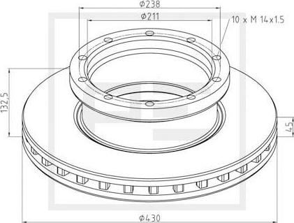 PE Automotive 016.295-00A - Тормозной диск autospares.lv