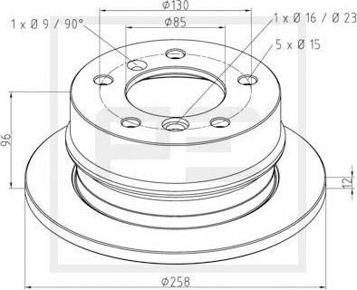 PE Automotive 016.290-00A - Тормозной диск autospares.lv