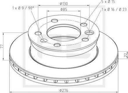 PE Automotive 016.291-00A - Тормозной диск autospares.lv