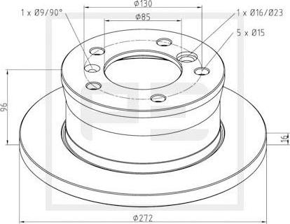 PE Automotive 016.292-00A - Тормозной диск autospares.lv