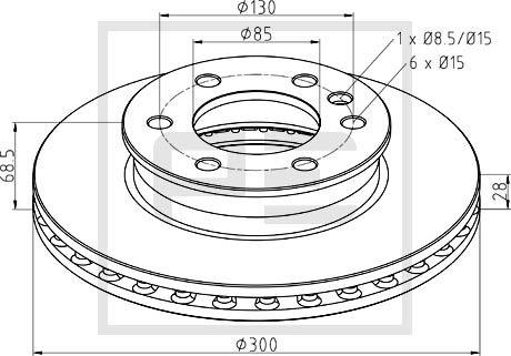 PE Automotive 016.271-00A - Тормозной диск autospares.lv