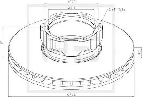 PE Automotive 016.273-00A - Тормозной диск autospares.lv