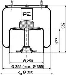 PE Automotive 084.020-72A - Кожух пневматической рессоры autospares.lv