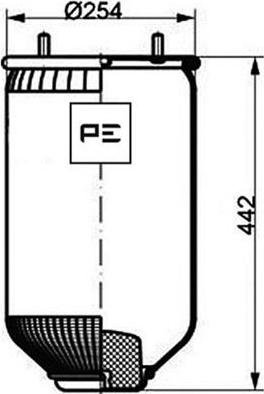 PE Automotive 084.100-71A - Кожух пневматической рессоры autospares.lv