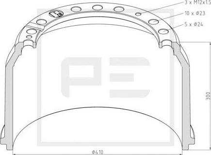 PE Automotive 036.403-97A - Тормозной барабан autospares.lv