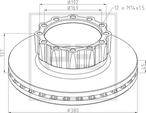 PE Automotive 036.006-00A - Тормозной диск autospares.lv