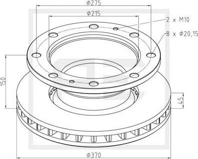 PE Automotive 026.659-10A - Тормозной диск autospares.lv