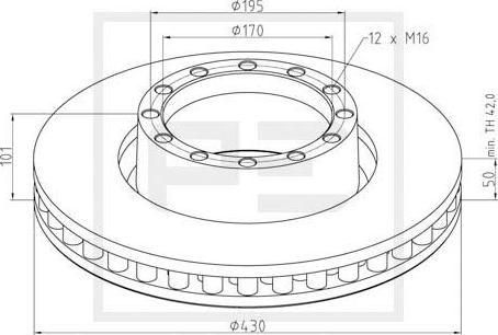 PE Automotive 026.658-10A - Тормозной диск autospares.lv